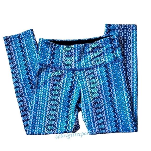 FLYWHEEL Blues/White Print Leggings  - Picture 1 of 6